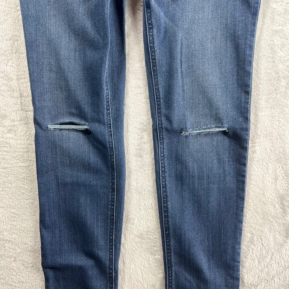 Indigo Blue Maternity Ankle Skinny Jeans Secret Fit Belly Distressed Blue Small - Picture 8 of 8